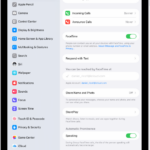 The FaceTime Settings screen, showing the Default Calling App option, the control to turn FaceTime on or off, and the Apple Account that is being used for FaceTime.