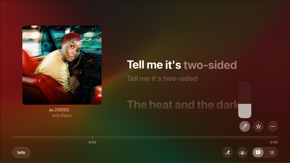 Now playing screen showing Apple Music Sing
