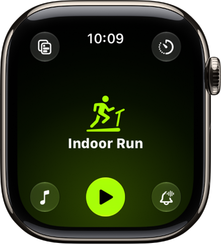 The Workout screen showing the Outdoor Run workout.