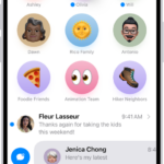 A Messages conversation list with two unread messages and one being marked as unread.