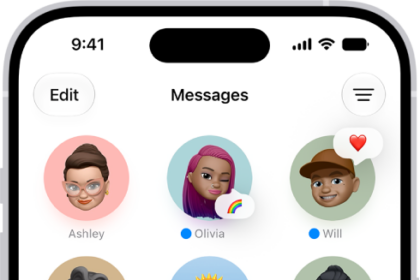 A Messages conversation list with two unread messages and one being marked as unread.