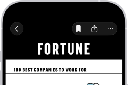 An article from Apple News. At the top-left corner of the screen is the Back button to return to business-related news. In the top-right corner are the Save, Share, and More buttons.