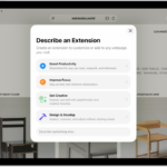 Safari window showing Describe an Extension options.