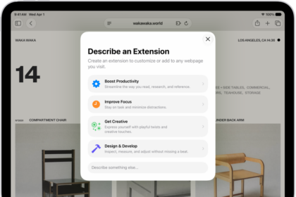 Safari window showing Describe an Extension options.