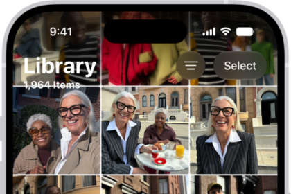 The Photos app is open and the Library tab is selected at the bottom of the screen.