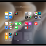 App Library on iPad showing the apps organized by category (Entertainment, Productivity & Finance, and so on).