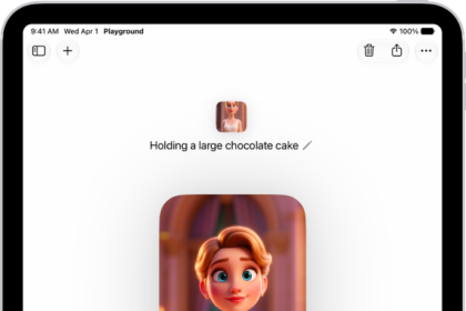The Image Playground app window showing a created image of a person dressed as a superhero.