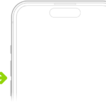 The upper portion of the front of iPhone with the volume up and volume down buttons on the upper left.