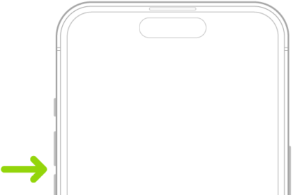 The upper portion of the front of iPhone with the volume up and volume down buttons on the upper left.