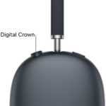 The location of the Digital Crown on the right headphone of AirPods Max 2.