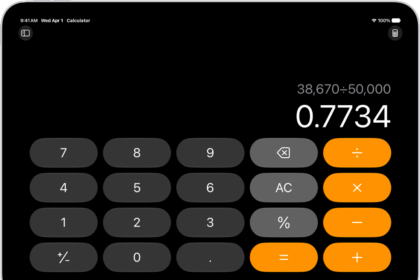 The basic calculator on iPad.