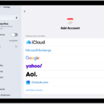 The add calendar account settings showing different calendar providers.