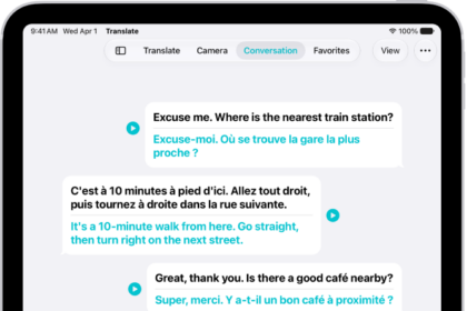 The Conversation tab, showing chat bubbles and their translations.