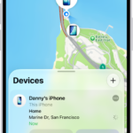 The Find My screen showing two devices at home.