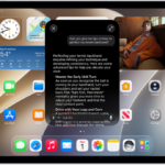 An iPad showing Siri answering a request about how to improve a tennis backhand.