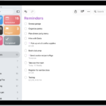 The Reminders app, showing a new task being added to the Reminders list.