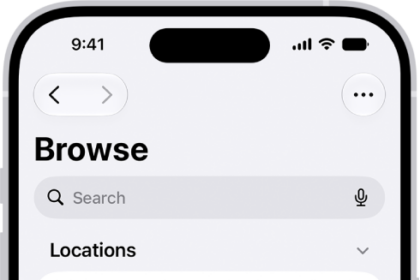 The Files app displaying multiple folders and locations named Downloads, Letters, Family, and so on. At the bottom of the screen are buttons for Recent files, Shared files, and the Browse tab.