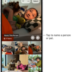 The People & Pets collection in the Photos app. Groups appear at the top, and people and pets are listed below.
