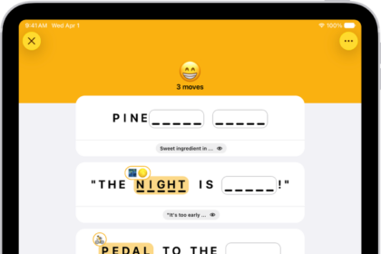 An Emoji Game puzzle in the News app.