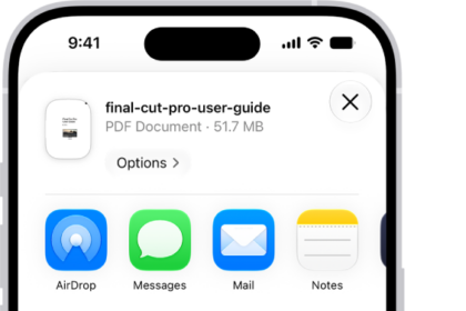 In Safari, the Share button on a PDF has been tapped, revealing a list of options including Save to Files near the bottom of the screen.
