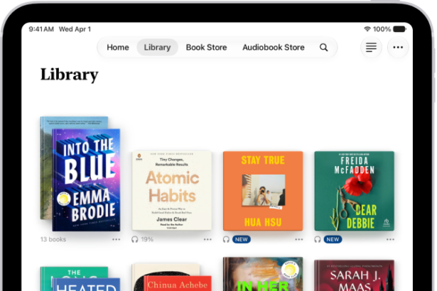 The Library screen in the Books app.
