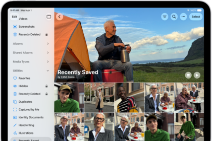 The Recently Saved collection is open in the Photos app, showing photos and videos.