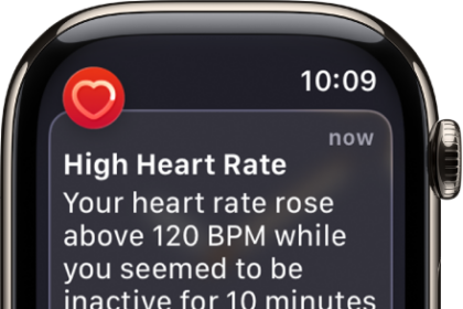 A Heart Rate alert, indicating a high heart rate.