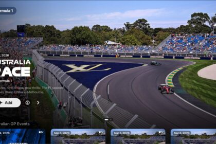Screen showing Formula 1