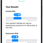 A screen in the Health app showing results of a mental health questionnaire.
