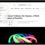 In Safari, the Tab Group menu is open. At the bottom of the menu, Profile is selected, and a menu shows the options Personal, School, and Work.