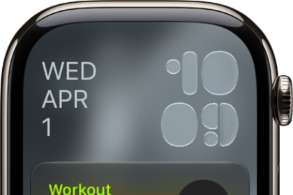 The Smart Stack on Apple Watch showing Live Activities and widgets.