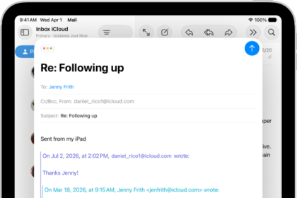 A draft email being composed with the attachment options above the keyboard.