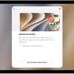 The Quick Start screen, with options to set up your iPad by bringing it close to another iPhone or iPad, or setting it up without another device.