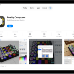 The information page for an app in the App Store. The page shows the Get button, ratings, age ratings, the developer, screenshots, and more. At the top center, from left to right, are the following buttons: Today, Games, Apps, Arcade, and Search.
