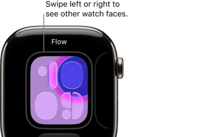 A watch face showing the Edit button, which appears after you touch and hold the watch face. The name of the watch face is at the top. Swipe left or right to see other watch face options.