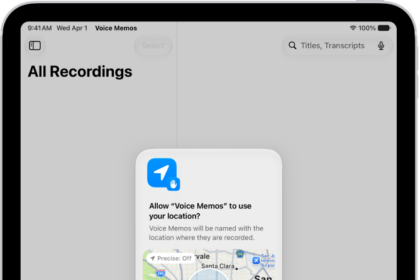 A request from an app to use location data on iPad. Options are Allow Once, Allow While Using App, and Don't Allow.
