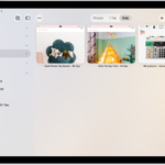 In Safari, a Tab Group is selected, with previews of its three open tabs visible.