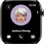 The Contacts app showing a contact. The contact's picture is in the middle of the screen with the name below. Phone, Messages, and More Options buttons appear below. A Back button is at the top left.