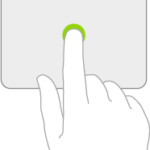 An illustration symbolizing a click on a trackpad.