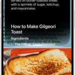 An iPhone screen shows a response from Siri identifying what's on the screen.