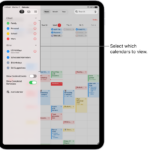 The Calendars list, with checkmarks indicating which calendars are active. The Done button for closing the list is in the top-right corner. The Add Calendar button is in the bottom-left corner.