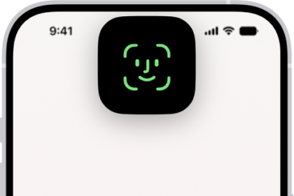 A screen in the Journal app that prompts you to use Face ID to unlock your journal.