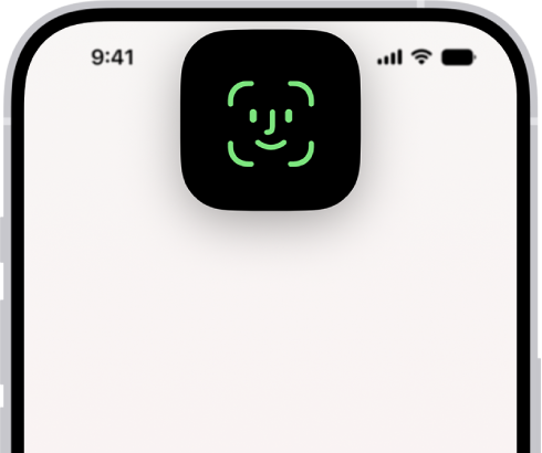 A screen in the Journal app that prompts you to use Face ID to unlock your journal.