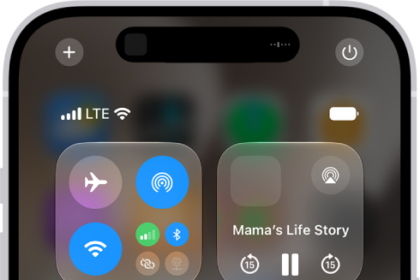 The iPhone Control Center.