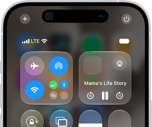 The iPhone Control Center.