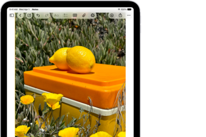 A document is open in the Notes app. The onscreen keyboard is in the bottom half of the screen.