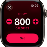The Change Goals screen showing buttons to increase or decrease the Move goal.