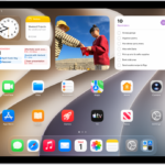 The iPad Home Screen with several app icons, including the Settings app icon, which you can tap to change your iPad sound volume, screen brightness, and more.