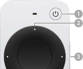 The Siri Remote or Apple TV Remote (2nd and 3rd generation) with buttons labeled.