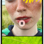 A memory is playing in the middle of the screen. At the bottom of the screen are the Memory Mixes and Browse buttons. At the top of the screen are the Back, Mute, and More buttons. At the top center of the screen are the location of the photo and the name of the song playing.